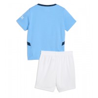 Camisa de Futebol Manchester City Equipamento Principal Infantil 2024-25 Manga Curta (+ Calças curtas)